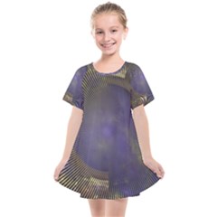 Fractal Earth Rays Design Planet Kids  Smock Dress by Pakrebo