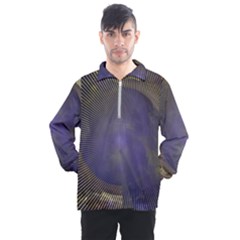 Fractal Earth Rays Design Planet Men s Half Zip Pullover