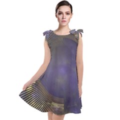 Fractal Earth Rays Design Planet Tie Up Tunic Dress by Pakrebo