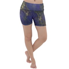 Fractal Earth Rays Design Planet Lightweight Velour Yoga Shorts