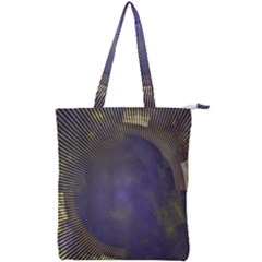 Fractal Earth Rays Design Planet Double Zip Up Tote Bag by Pakrebo