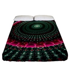 Fractal Circle Fantasy Texture Fitted Sheet (king Size) by Pakrebo