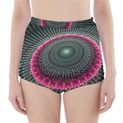 Fractal Circle Fantasy Texture High-waisted Bikini Bottoms by Pakrebo