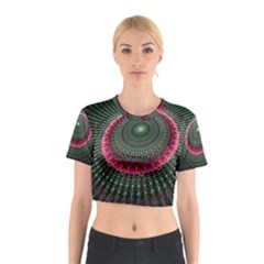 Fractal Circle Fantasy Texture Cotton Crop Top by Pakrebo