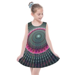 Fractal Circle Fantasy Texture Kids  Summer Dress