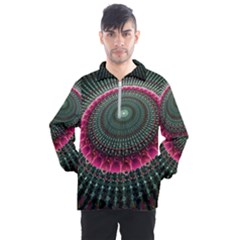 Fractal Circle Fantasy Texture Men s Half Zip Pullover