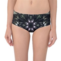 Fractal Design Pattern Texture Mid-waist Bikini Bottoms by Pakrebo