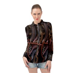 Geometry Math Fractal Art Long Sleeve Chiffon Shirt