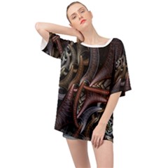 Geometry Math Fractal Art Oversized Chiffon Top