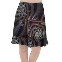 Geometry Math Fractal Art Fishtail Chiffon Skirt