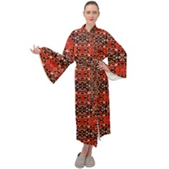 Rp-2-2 Colorful Maxi Tie Front Velour Kimono