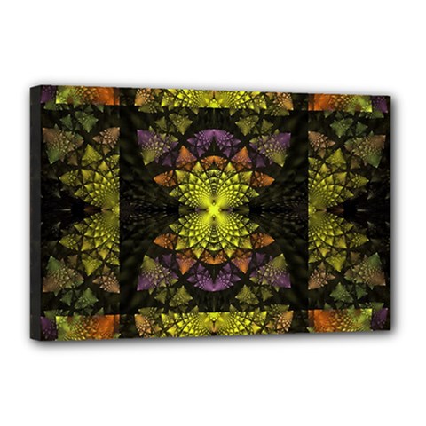 Fractal Multi Color Geometry Canvas 18  X 12  (stretched) by Pakrebo