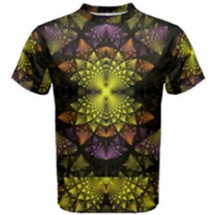 Fractal Multi Color Geometry Men s Cotton Tee by Pakrebo