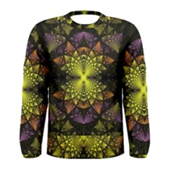 Fractal Multi Color Geometry Men s Long Sleeve Tee by Pakrebo