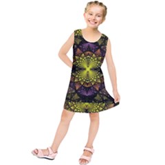 Fractal Multi Color Geometry Kids  Tunic Dress