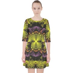 Fractal Multi Color Geometry Pocket Dress by Pakrebo