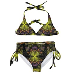 Fractal Multi Color Geometry Kids  Classic Bikini Set by Pakrebo