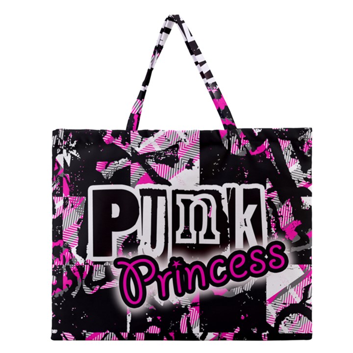 Punk Princess Zipper Large Tote Bag