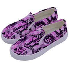 Pink Scene Kid Sketches Kids  Canvas Slip Ons by ArtistRoseanneJones