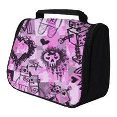 Pink Scene Kid Sketches Full Print Travel Pouch (small) by ArtistRoseanneJones