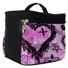 Pink Scene Kid Sketches Make Up Travel Bag (small)