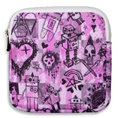 Pink Scene Kid Sketches Mini Square Pouch by ArtistRoseanneJones