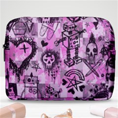 Pink Scene Kid Sketches Make Up Pouch (large) by ArtistRoseanneJones