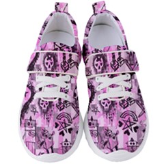 Pink Scene Kid Sketches Women s Velcro Strap Shoes by ArtistRoseanneJones