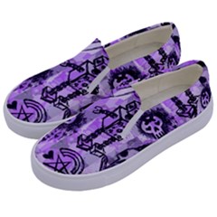 Purple Scene Kid Sketches Kids  Canvas Slip Ons by ArtistRoseanneJones