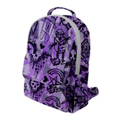 Purple Scene Kid Sketches Flap Pocket Backpack (large) by ArtistRoseanneJones