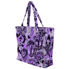 Purple Scene Kid Sketches Zip Up Canvas Bag by ArtistRoseanneJones