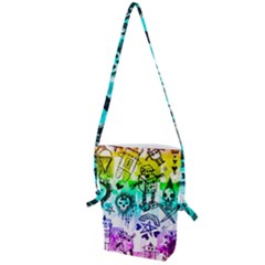 Rainbow Scene Kid Sketches Folding Shoulder Bag by ArtistRoseanneJones