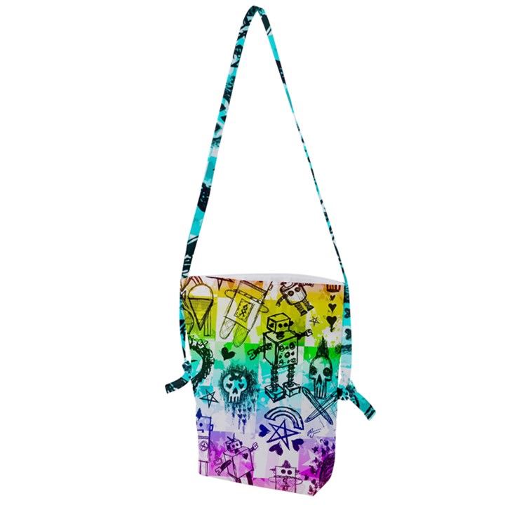 Rainbow Scene Kid Sketches Folding Shoulder Bag