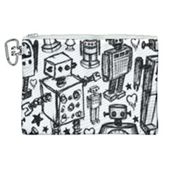 Robot Crowd Canvas Cosmetic Bag (xl) by ArtistRoseanneJones