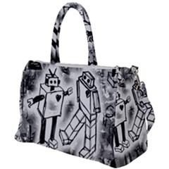 Robot Love Duffel Travel Bag by ArtistRoseanneJones