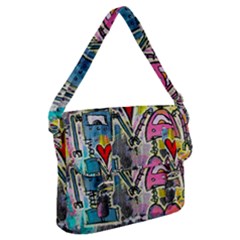 Graffiti Pop Robot Love Buckle Messenger Bag by ArtistRoseanneJones