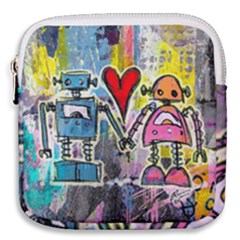 Graffiti Pop Robot Love Mini Square Pouch by ArtistRoseanneJones