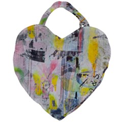 Graffiti Graphic Giant Heart Shaped Tote by ArtistRoseanneJones