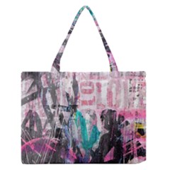 Graffiti Grunge Love Zipper Medium Tote Bag by ArtistRoseanneJones