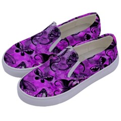 Butterfly Graffiti Kids  Canvas Slip Ons by ArtistRoseanneJones