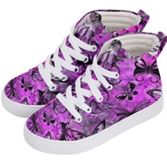 Butterfly Graffiti Kids  Hi-top Skate Sneakers by ArtistRoseanneJones