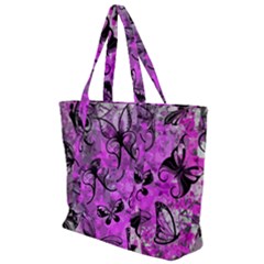 Butterfly Graffiti Zip Up Canvas Bag by ArtistRoseanneJones