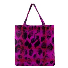 Pink Leopard Grocery Tote Bag by ArtistRoseanneJones