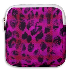 Pink Leopard Mini Square Pouch by ArtistRoseanneJones