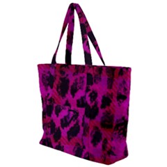 Pink Leopard Zip Up Canvas Bag by ArtistRoseanneJones