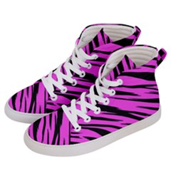 Pink Tiger Men s Hi-top Skate Sneakers by ArtistRoseanneJones