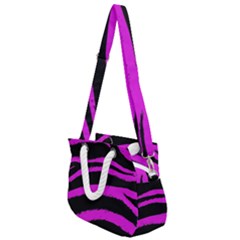 Pink Zebra Rope Handles Shoulder Strap Bag