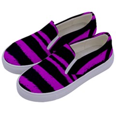 Pink Zebra Kids  Canvas Slip Ons by ArtistRoseanneJones