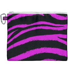 Pink Zebra Canvas Cosmetic Bag (xxxl) by ArtistRoseanneJones