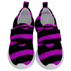 Pink Zebra Kids  Velcro No Lace Shoes by ArtistRoseanneJones